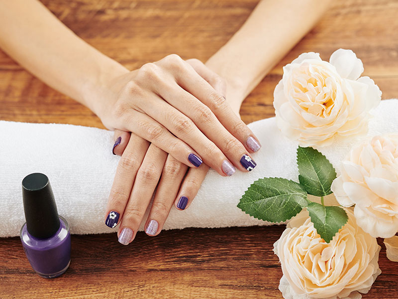 Fresh purple manicure
